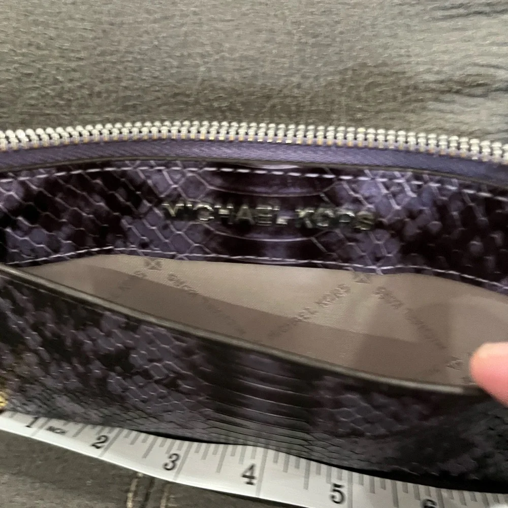 Michael Kors Violet Snakeskin Slim Wallet - Picture 4 of 7